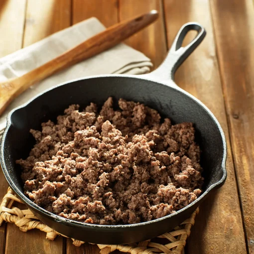 Ground Bison in a Skillet
