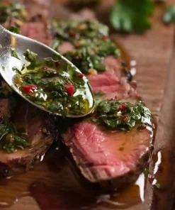 Alternative view of Asado Steak w/ Chimichurri
